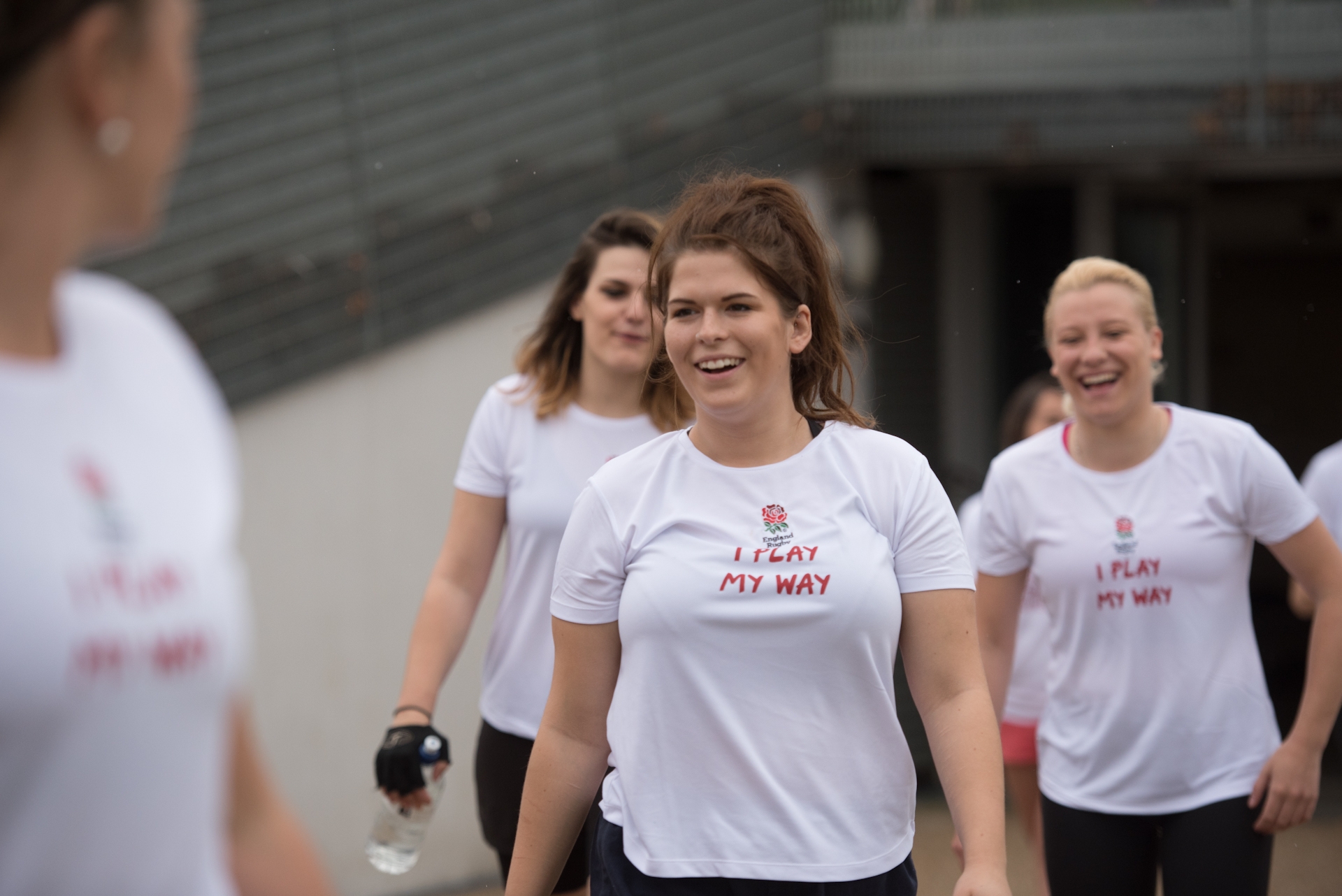 Women's Rugby Club Captain at LSE, Jess Davies leads the girls onto the pitch
