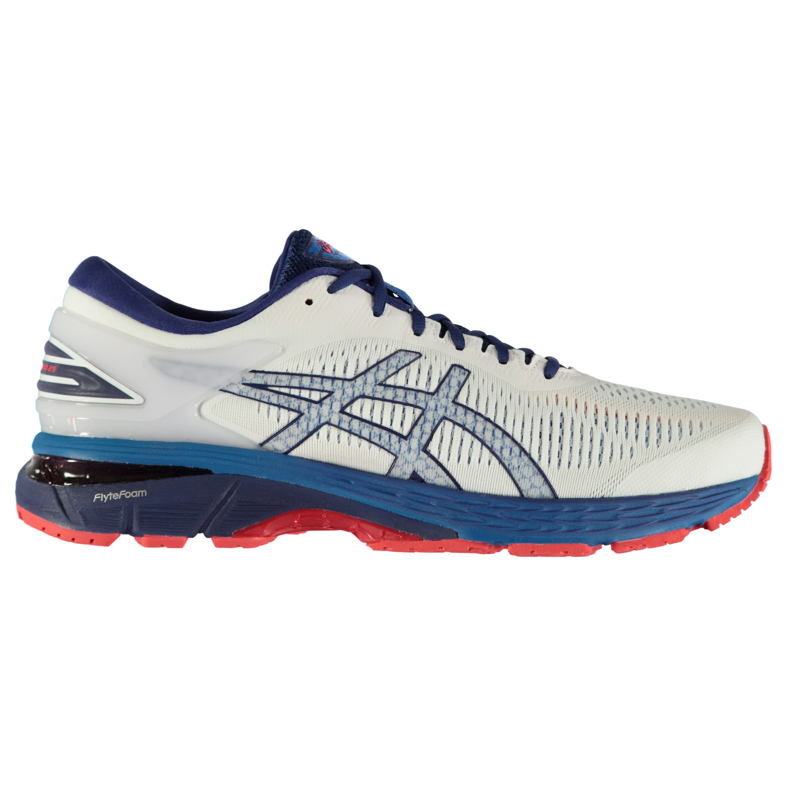 Asics Gel Kayano 25 Mens Running Shoe – white/blue/print