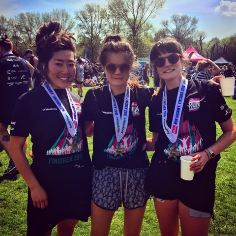 Members of The Lion Running Club, (from left: Irene Cecilia Lee Thomas, Olivia Hubbard and Jessika Barcynski