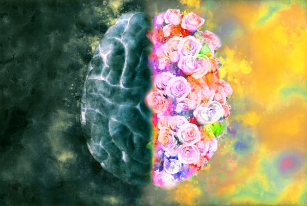 Image of brain with flowers