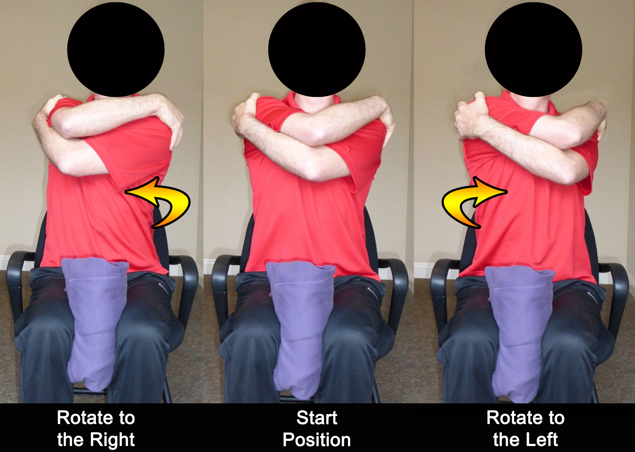 Trunk rotation - Image of how to do seated torso rotations