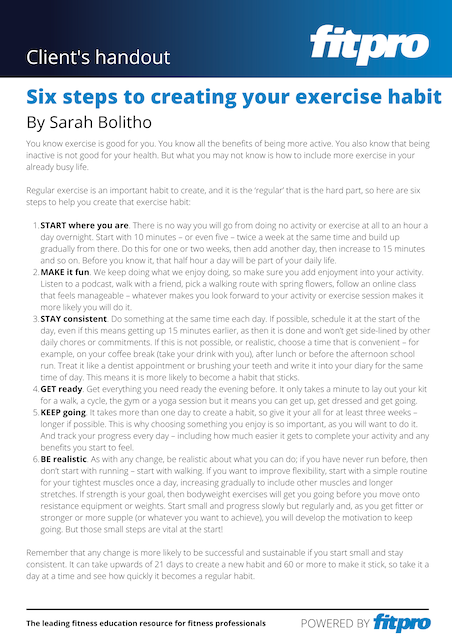 Improving exercise habits - download your PDF