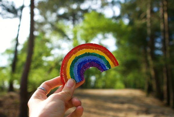 DoingOurBit - image of a person holding a rainbow