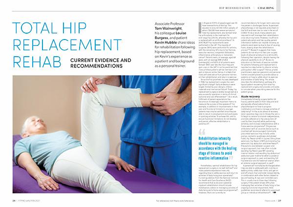 hip replacement rehab article in magazine