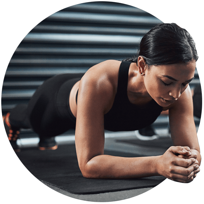 Woman performing a plank