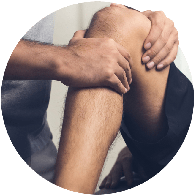 Person receiving sports massage on their leg